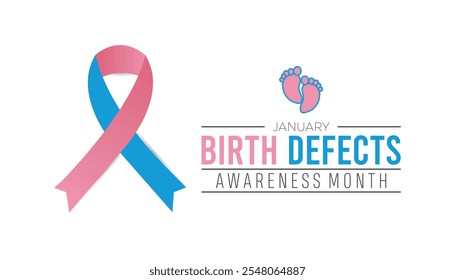 Birth Defects Awareness Month beobachtet jedes Jahr im Januar. Gesundheitswesen Medical Awareness Konzept. Vektorvorlage für Banner, Grußkarte, Poster mit Hintergrund.