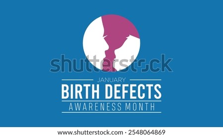 Birth Defects Awareness Month observed each year during January. Healthcare Medical Awareness concept. Vector template for banner, greeting card, poster with background.