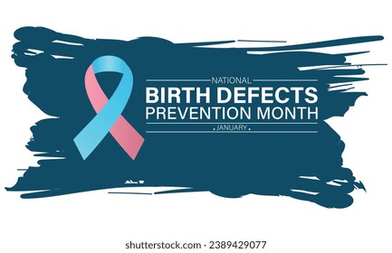 Birth Defects Awareness Month Vector Illustration. Banner, poster, card, background design with ribbon and show shadow design.