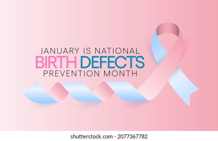 Birth defects prevention month is observed every year in January, are structural changes present at birth that can affect almost any part or parts of the body. Vector illustration