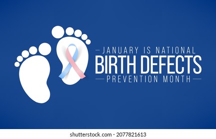 Birth defects prevention month is observed every year in January, are structural changes present at birth that can affect almost any part or parts of the body. Vector illustration