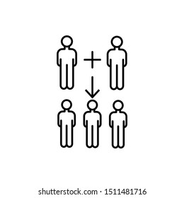 Birth demographic men icon. Element of overpopulation thin line icon