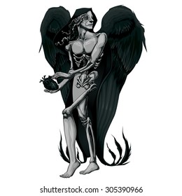 The birth of Evil. Vector illustration, isolated character