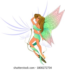 birth of a fairy with lace colorful wings