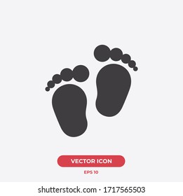Geburt, Vektorillustration mit Fußabdruck, Icon-Illustration. Ui/Ux. Premium-Qualität.