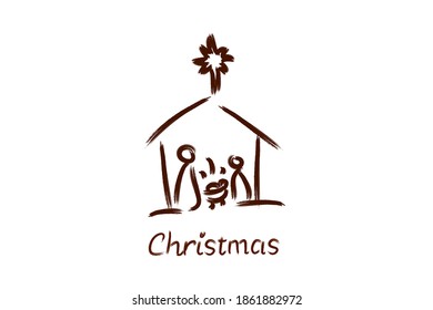 the birth of God.calligraphic inscription Christmas.Holiday design set .vector illustration