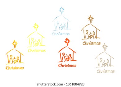  the birth of God.calligraphic inscription Christmas.Holiday design set .vector illustration