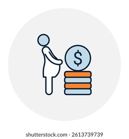 Birth Grant Icon. Newborn Support, Financial Aid. Illustration for Government Family Benefits Concept.