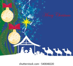 birth of Jesus in Bethlehem - abstract card