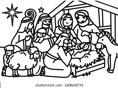 516 Jesus Family Black And White Stock Vectors, Images & Vector Art 