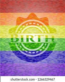 Birth lgbt colors emblem 