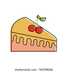 birthdat piece cake berries sweet tasty food