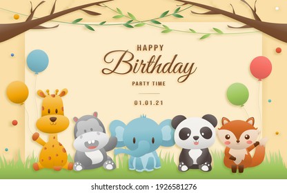 Animal Birthday Invitations Images Stock Photos Vectors Shutterstock