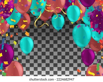 birthday, anniversary, celebration, event design. Vector illustration. style summer festival background with colorful air balloons and garlands.