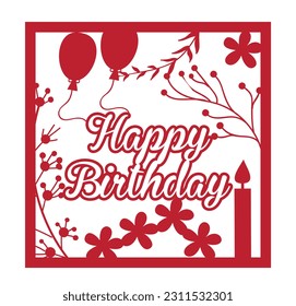 Birthday anniversary number candle. Cheerful celebration gift card for birthday holiday decoration. Candle in form of number box with gift for birthday poster vector.