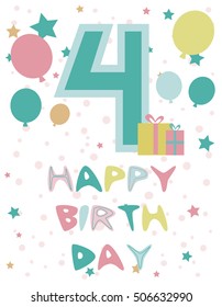 Birthday Anniversary Number. Birthday Party Invitation Card Template. Vector illustration