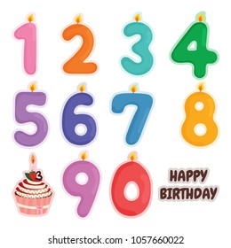 Birthday Cake Form Numbers 1 10 Stock Vector (Royalty Free) 1936236946 ...