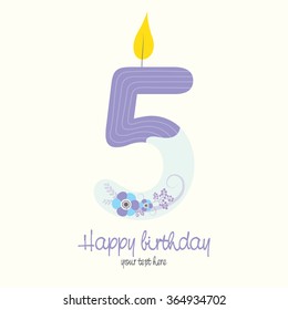 Birthday Anniversary Numbers with Cute Animals & Birthday Party Invitation Card Template
