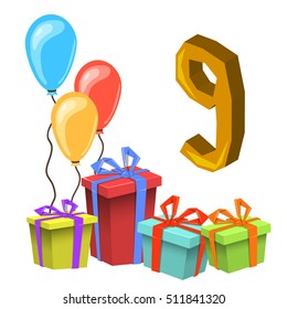 Birthday Anniversary Numbers. Birthday Party Invitation Card Template