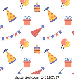 birthday anniversary seamless background. Vector illustration