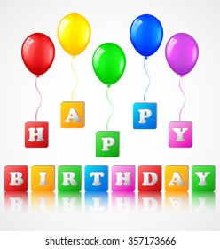 Birthday background with balloons