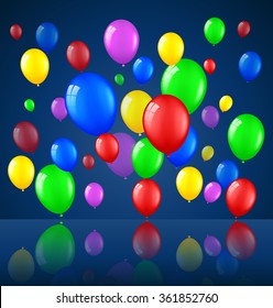 Birthday background with balloons