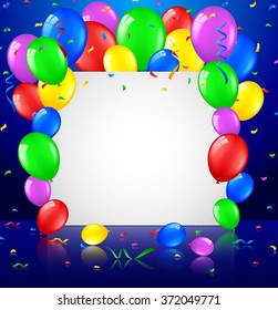 Birthday background with balloons