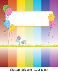 birthday background with balloons and banners