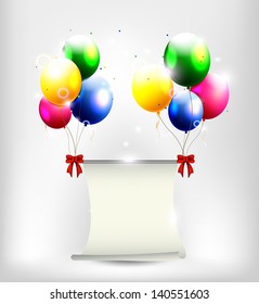 birthday background with balloons place for text