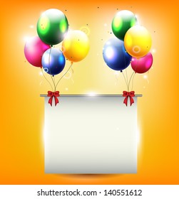 birthday background with balloons place for text