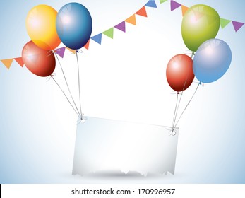 Birthday background with balloons and place for text