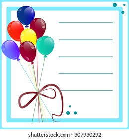 Birthday background with balloons and place for text.