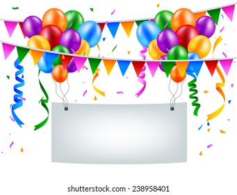 Birthday background with blank sign 
