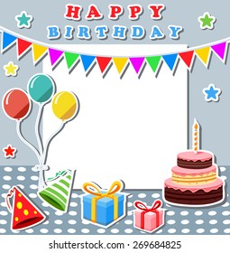 Birthday background with blank sign