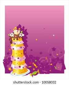 birthday background with cake