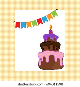 Birthday background with birthday cake.