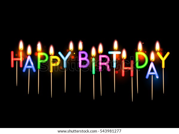 Birthday Background Candle Vector Illustration Eps Stock Vector ...