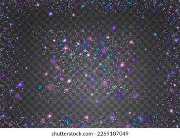 Birthday Background. Carnival Texture. Fantasy Art. Violet Metal Sparkles. Modern Foil. Party Abstract Illustration. Shiny Prism. Cristal Glitter. Pink Birthday Background