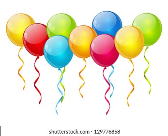 Birthday  background with color balloons