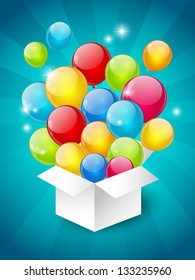 Birthday background with color balloons