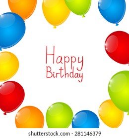 Birthday background with color balloons