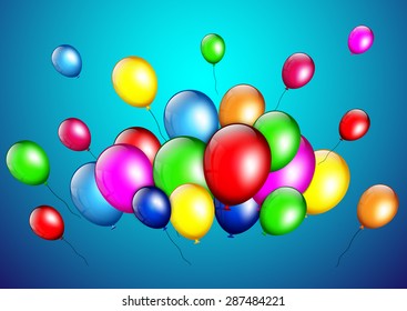Birthday background with color balloons