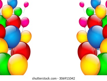 Birthday background with color balloons