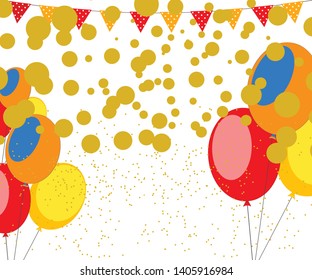 Birthday background with colorful balloon