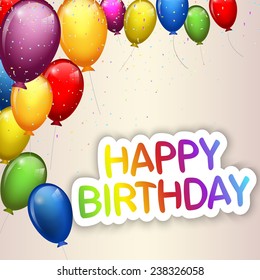 Birthday background with colorful balloon