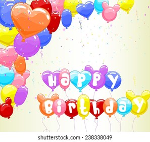 Birthday background with colorful balloon