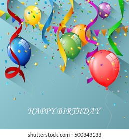Birthday background with colorful balloon