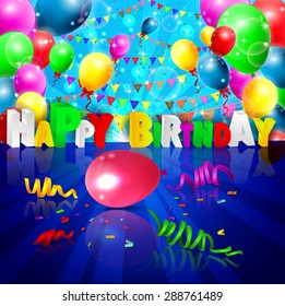 birthday background with colorful balloons
