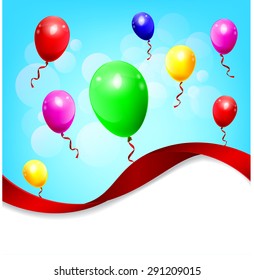 birthday background with colorful balloons 