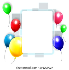 birthday background with colorful balloons 